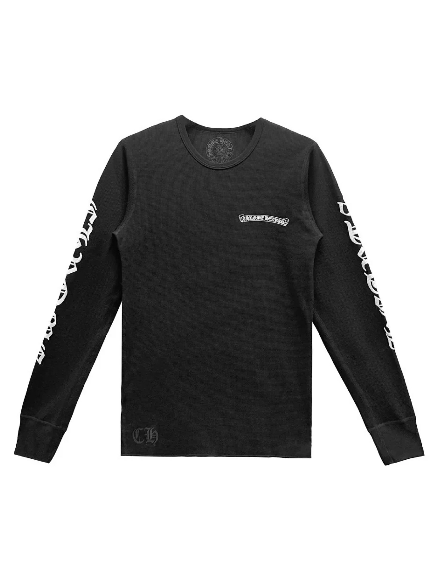 Chrome Hearts Scroll Logo Waffle Thermal LS Tee Black