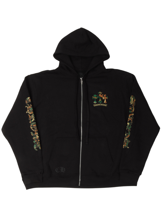 Chrome Hearts Camouflage Cemetery Cross Zip Hoodie