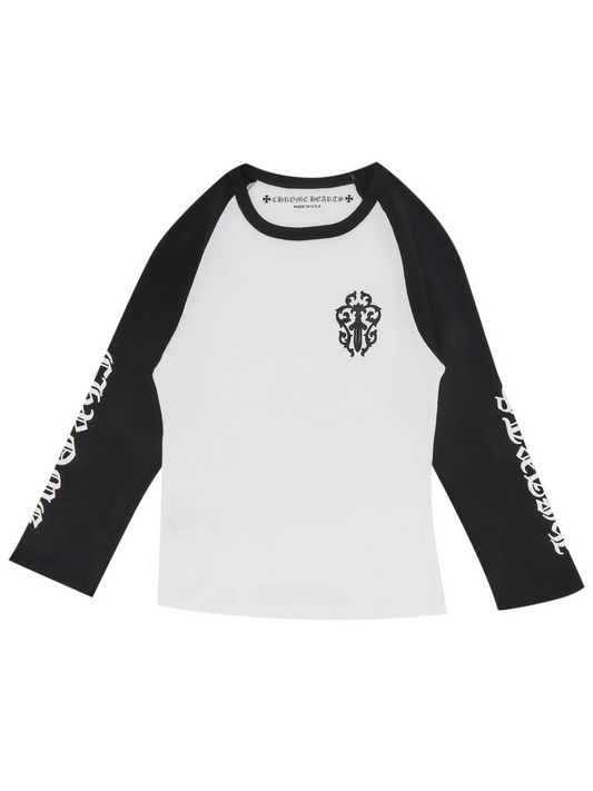 Chrome Hearts Dagger LS Baseball 3/4 Shirt White / Black