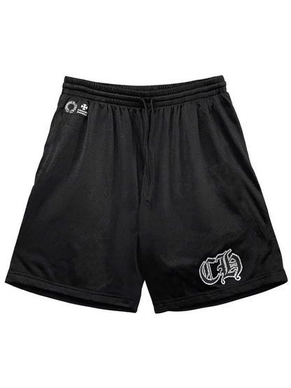 Chrome Hearts Sports Mesh Varsity Shorts Black