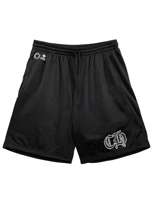 Chrome Hearts Sports Mesh Varsity Shorts Black