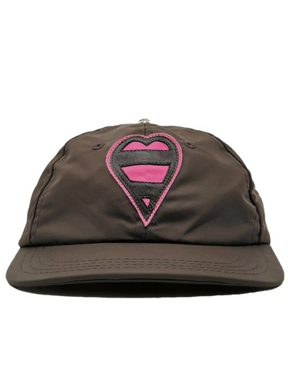 Chrome Hearts Love Silver Button Brown Cap