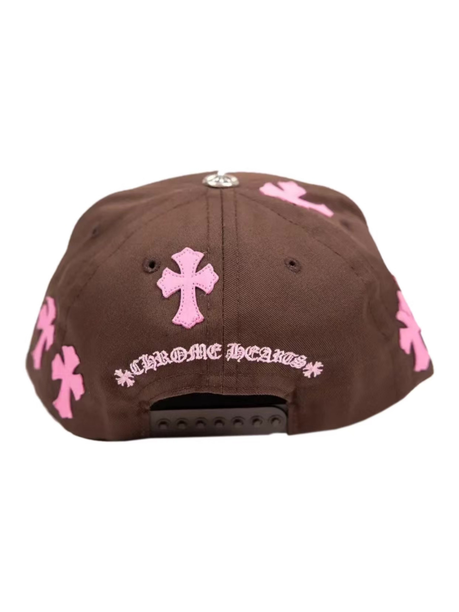 Chrome Hearts CH Logo Cross Pink Patches Baseball Cap Brown – THEPARKS Chrome Hearts CH Logo Cross Pink Patches Baseball Cap Brown – THEPARKS