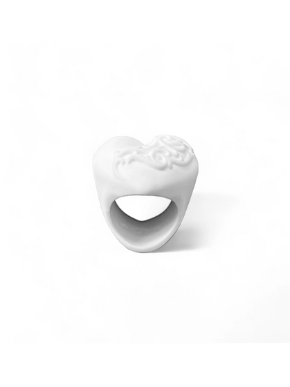 Chrome Hearts Silicone Heart Ring White