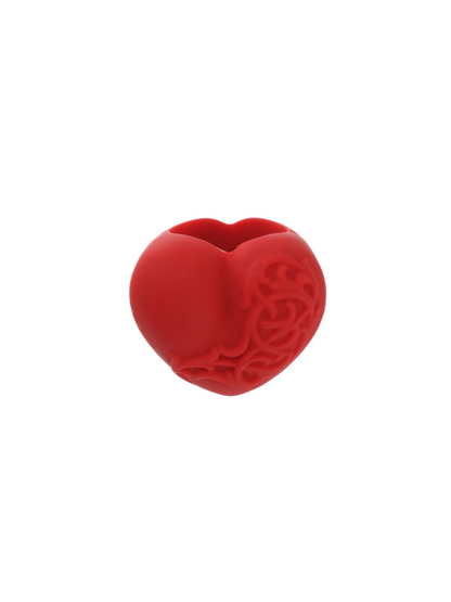 Chrome Hearts Silicone Heart Ring Red