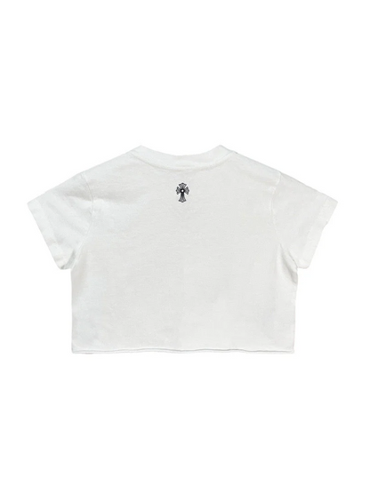 Chrome Hearts Script Logo Cropped Tee White