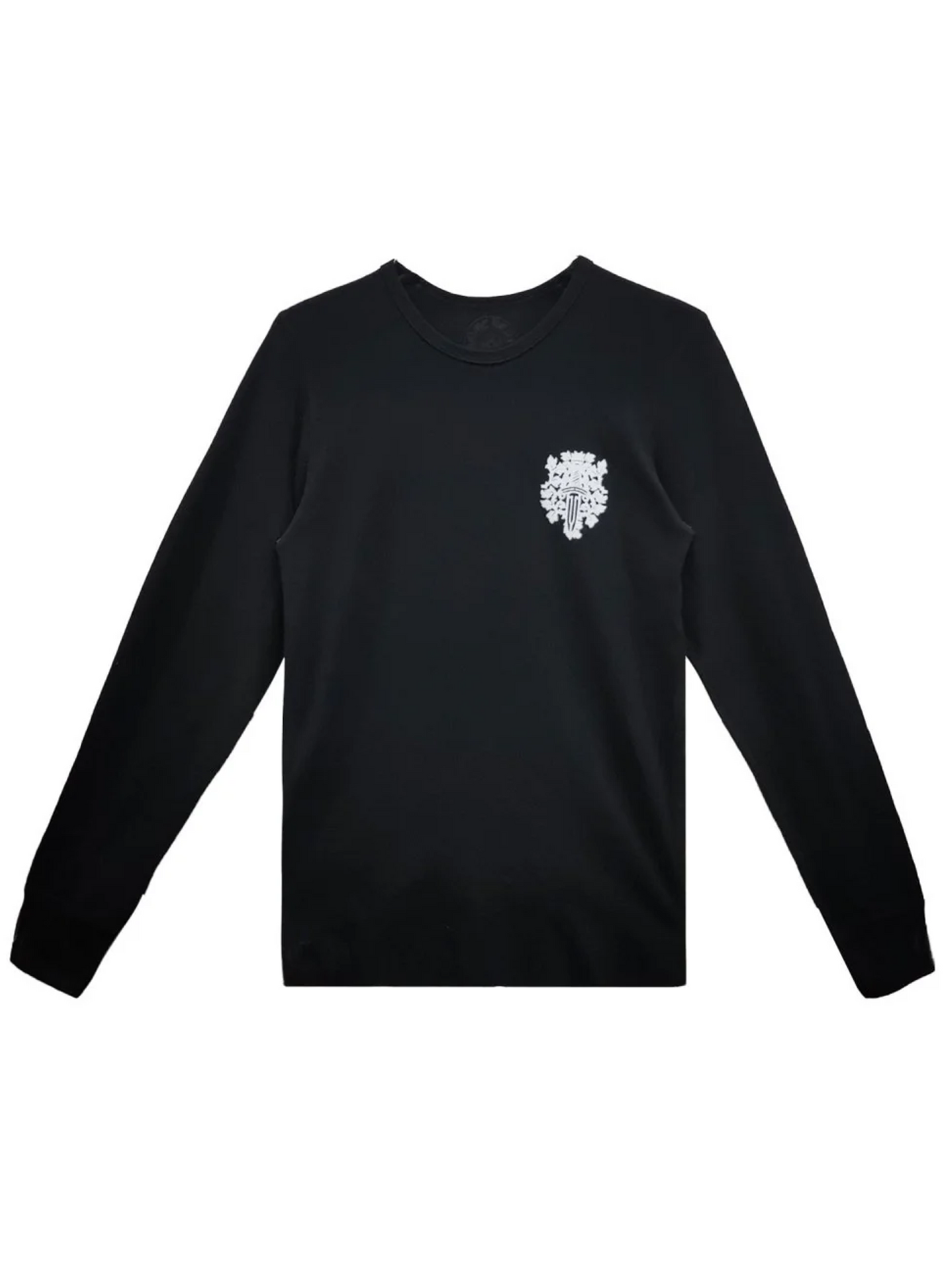 Chrome Hearts White Dagger Logo Printing Waffle Thermal LS Tee Black