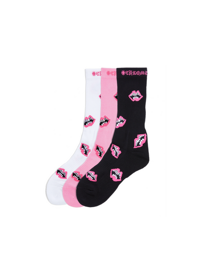 Chrome Hearts Chomper Socks Pink / White / Black
