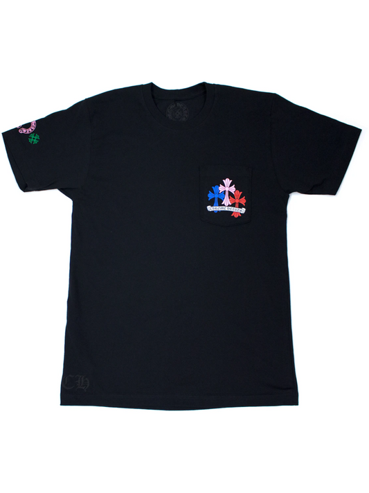Chrome Hearts Multi Colour Cross Cemetery Tee Black