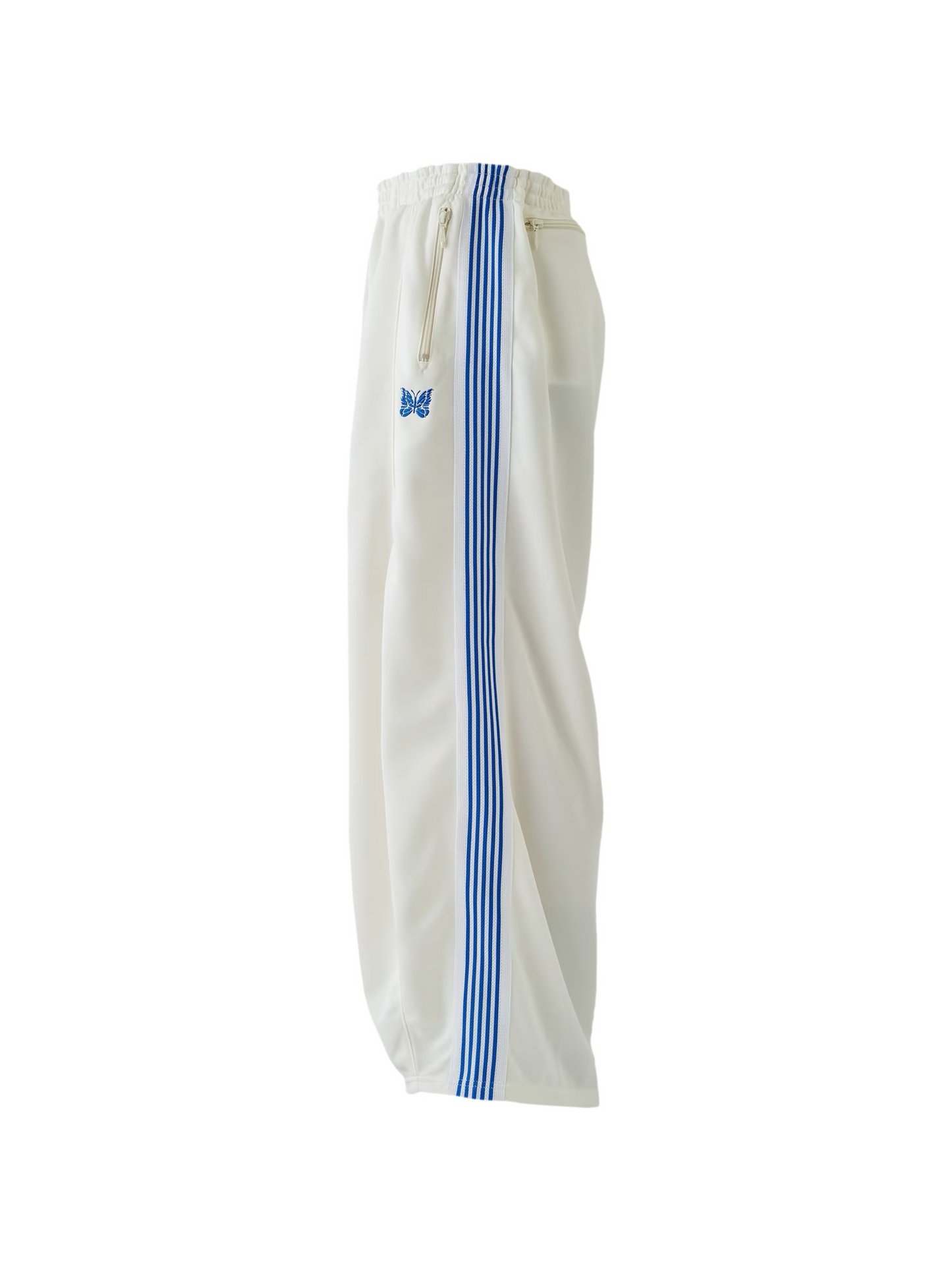 Needles Track Pants Wide Exclusive White Blue Stripe