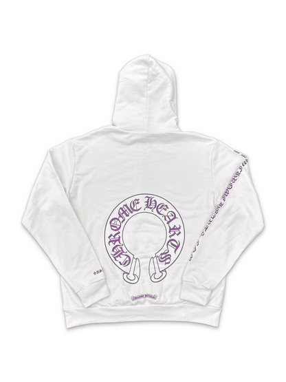 Chrome Hearts Purple Glitter Hoodie White