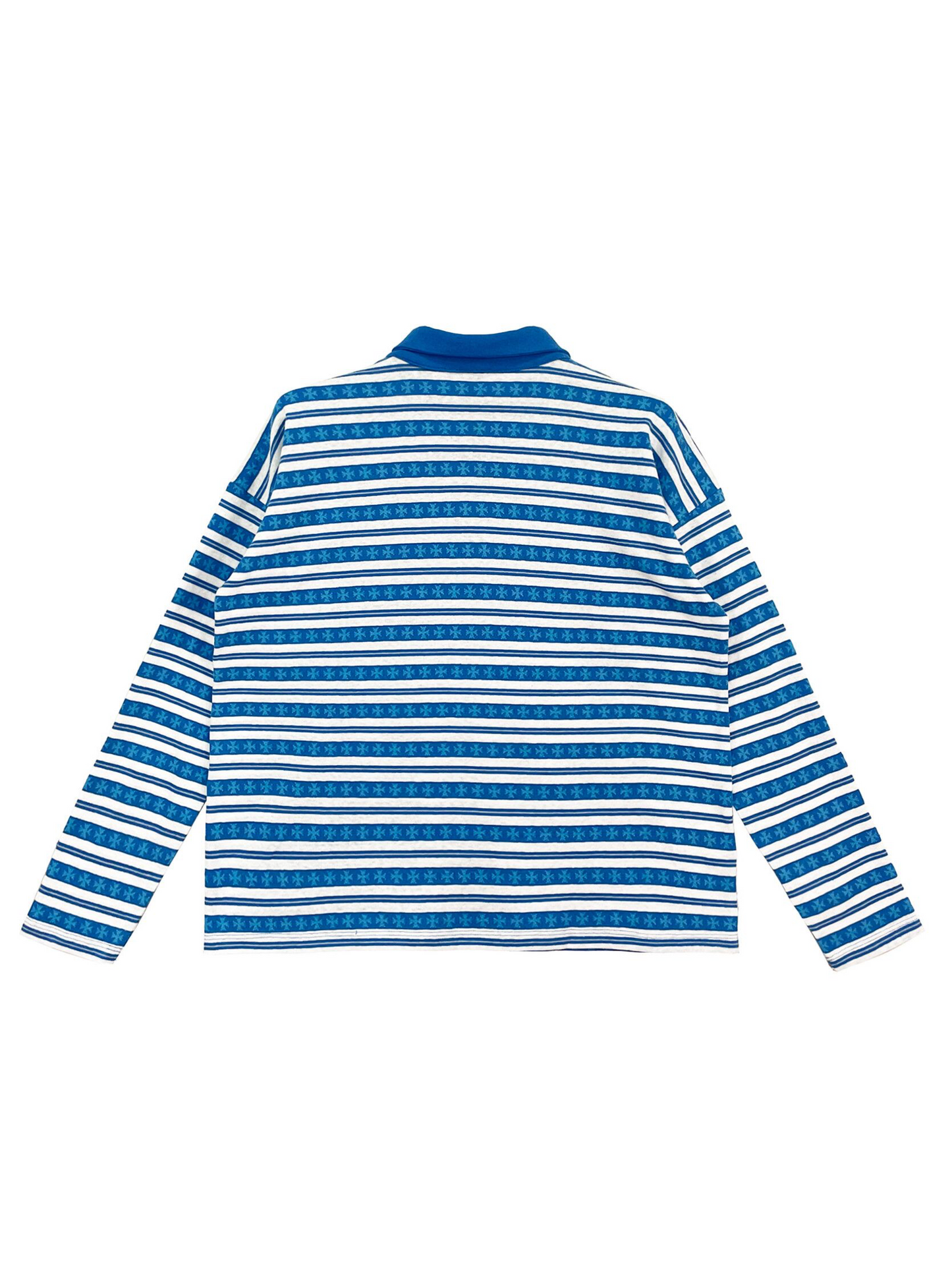 Chrome Hearts Blue Script Logo Long Sleeve Polo