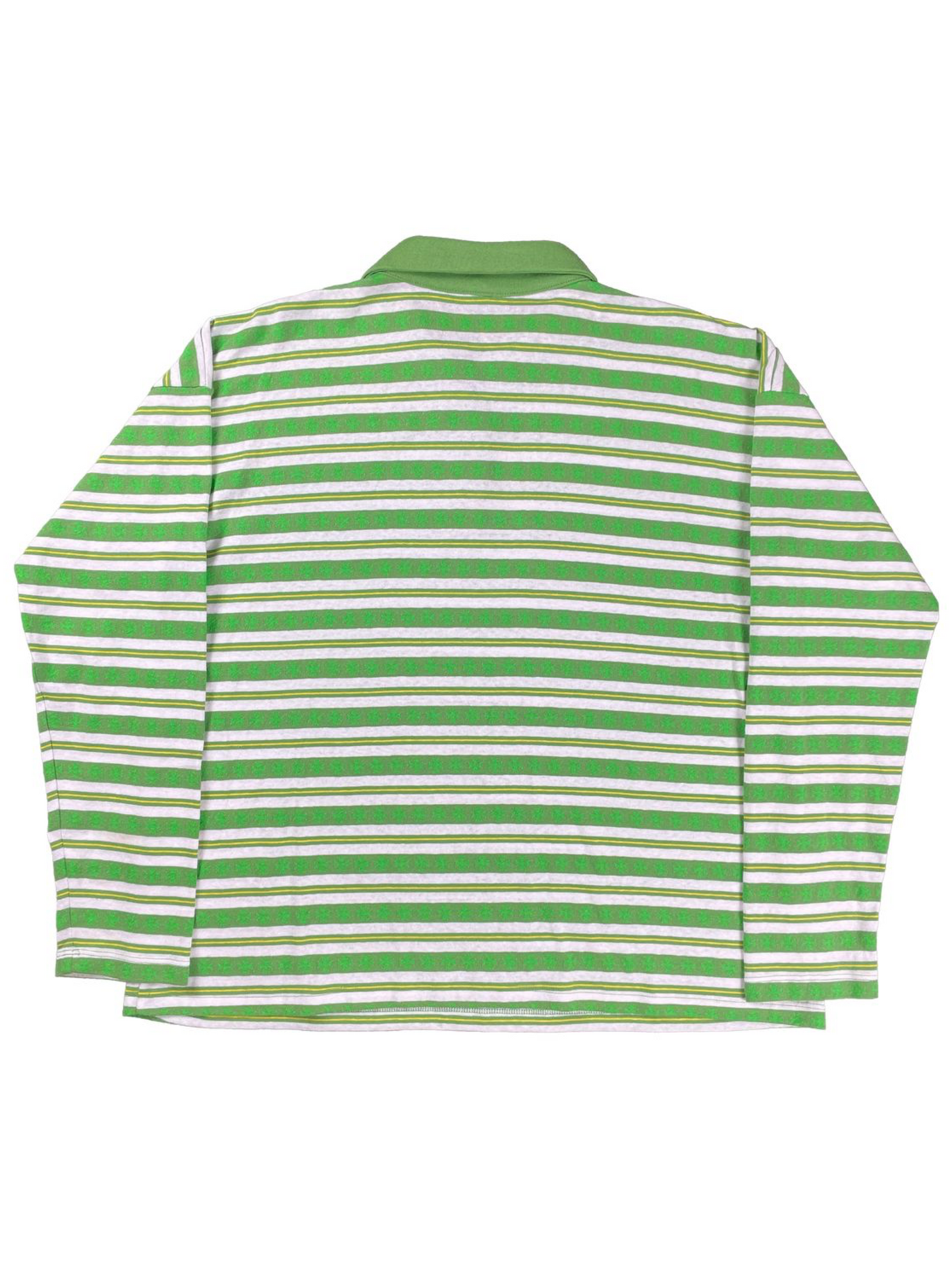 Chrome Hearts Green Stripe Long Sleeve Polo Shirt