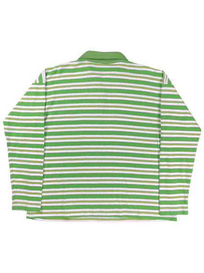 Chrome Hearts Green Stripe Long Sleeve Polo Shirt