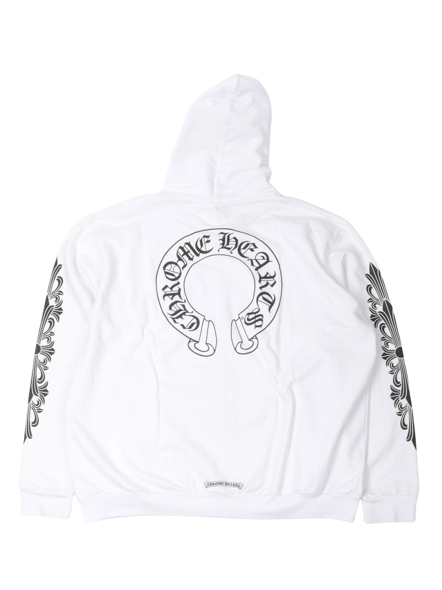 Chrome Hearts Horseshoe Logo Floral Zip Hoodie White