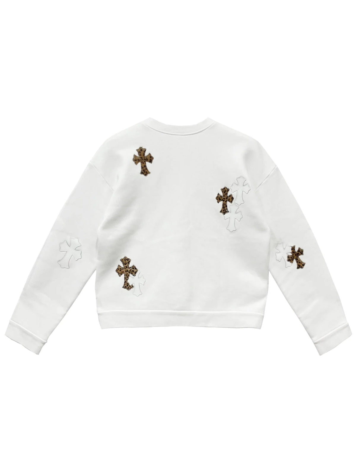 Chrome Hearts White Leopard Cross Patch Crewneck White