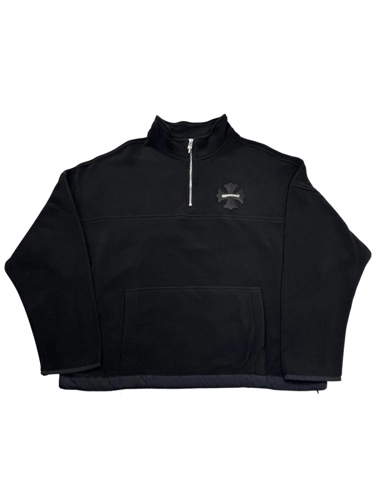 Chrome Hearts Plus Cross Patch Quarter Zip Fleece Jacket Black