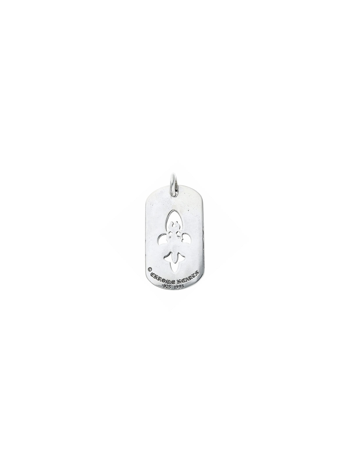 Chrome Hearts Cross Cut Out with Dagger Dog Tag Pendant Large Silver