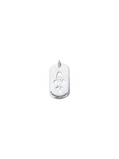 Chrome Hearts Cross Cut Out with Dagger Dog Tag Pendant Large Silver