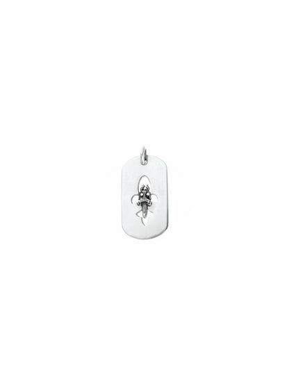 Chrome Hearts Cross Cut Out with Dagger Dog Tag Pendant Large Silver
