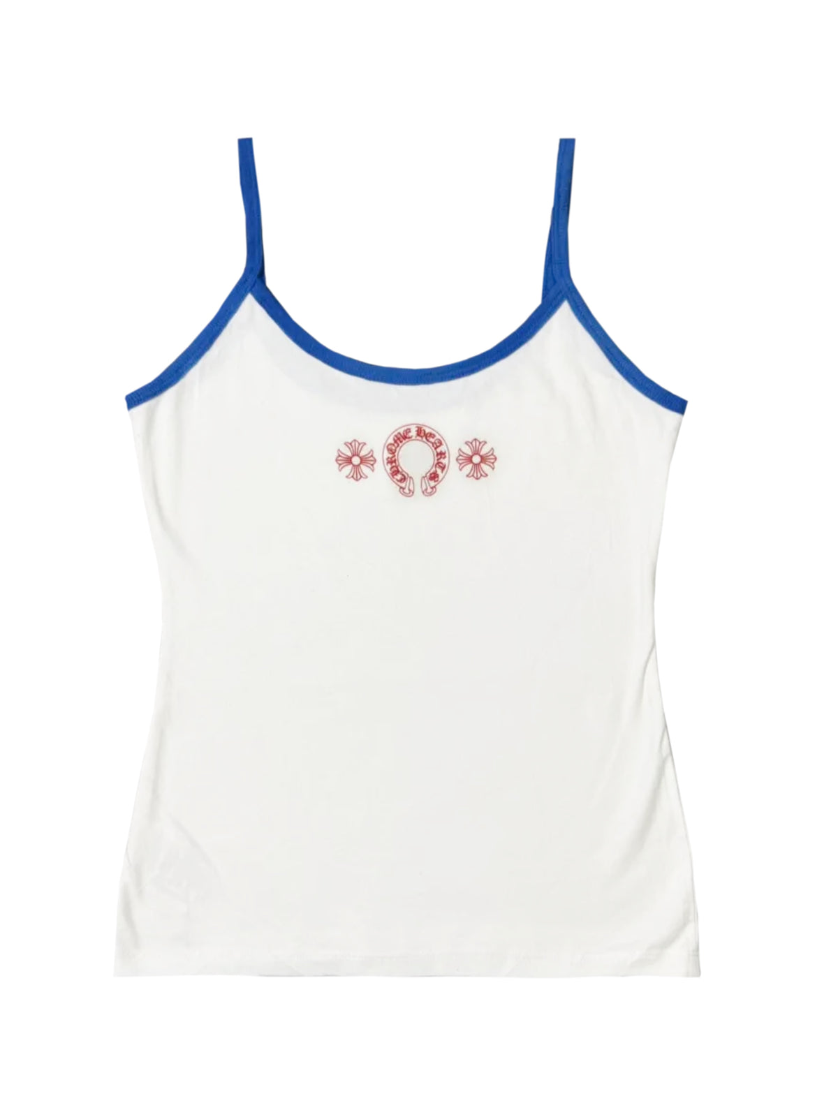 Chrome Hearts Horseshoe Logo Roller Skates Tank Top White Blue