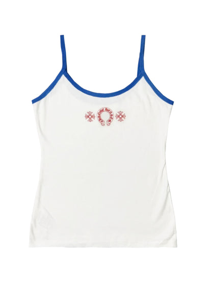 Chrome Hearts Horseshoe Logo Roller Skates Tank Top White Blue