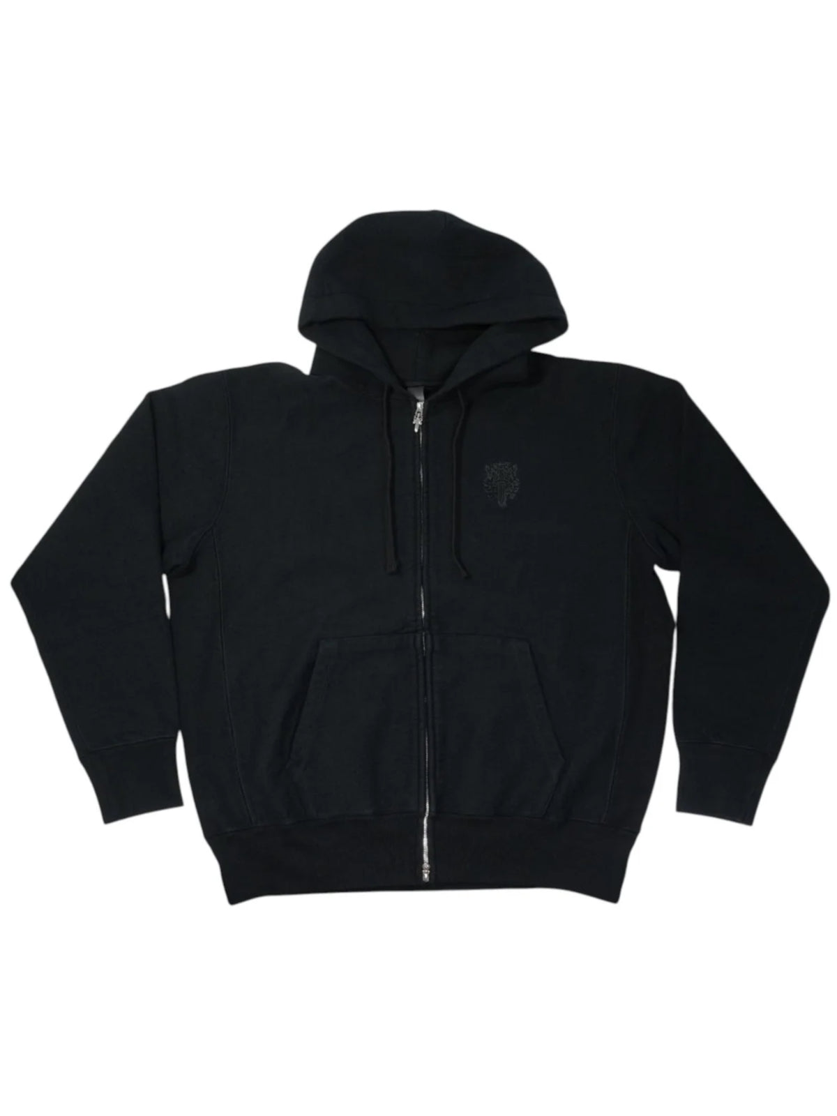Chrome Hearts Kingfish Vine Dagger Embroidered Front Script Logo Embroidered Back Zip Hoodie Black