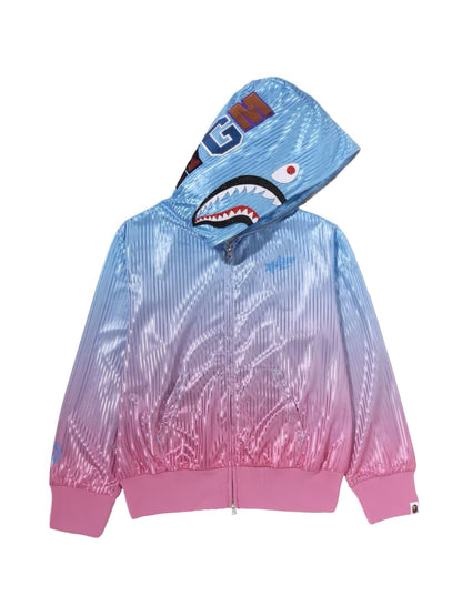 Bape Dip Dye Shark Full Zip Hoodie Blue Pink