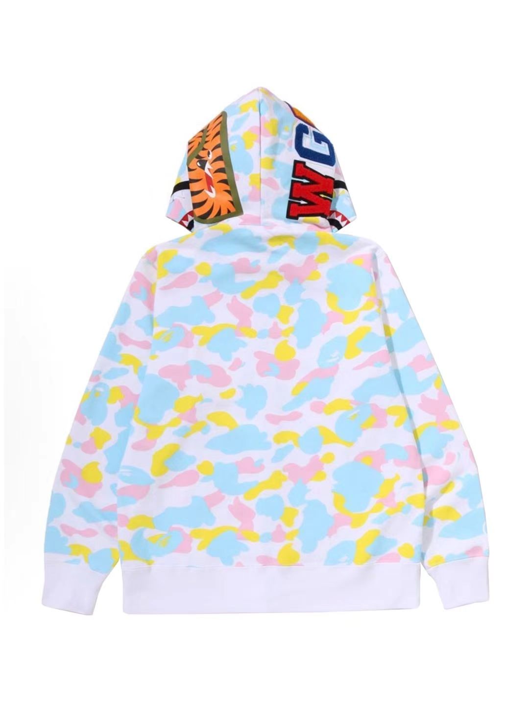Bape New Multi Camo Baby Milo Regular Fit Full Zip Hoodie White