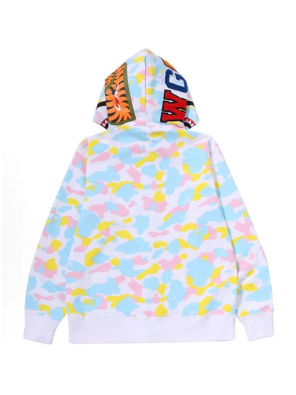 Bape New Multi Camo Baby Milo Regular Fit Full Zip Hoodie White