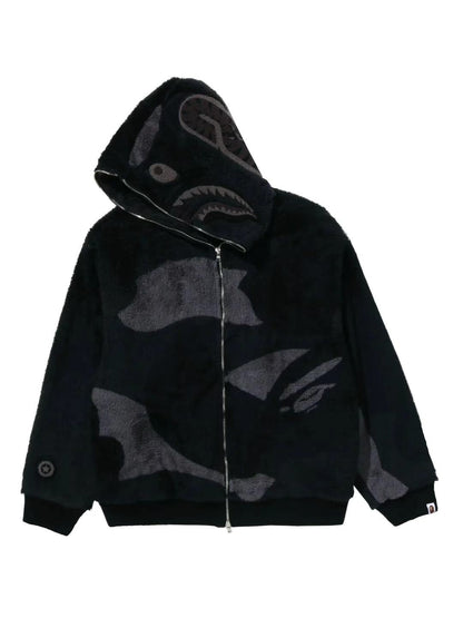 Bape Color Camo Stand Collar Hooded Jacket Black