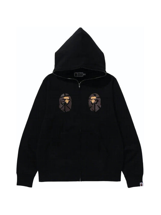 BATHING APE BAPE SOUVENIR FULL ZIP HOODIE BLACK