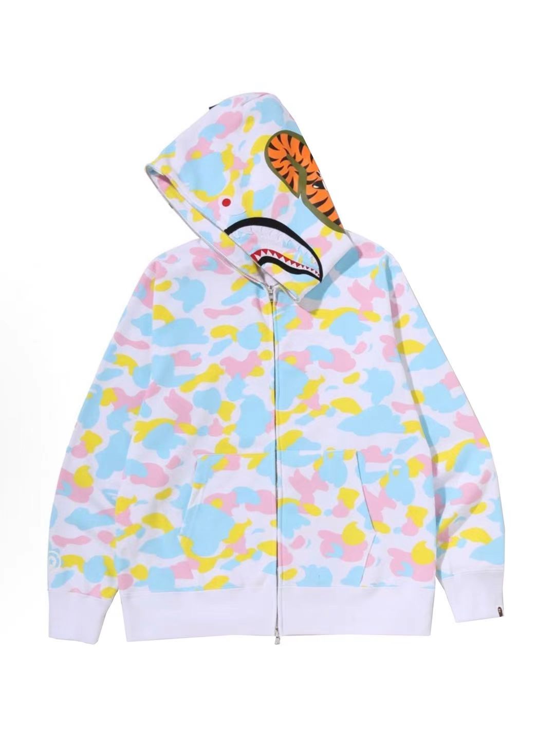 Bape New Multi Camo Baby Milo Regular Fit Full Zip Hoodie White