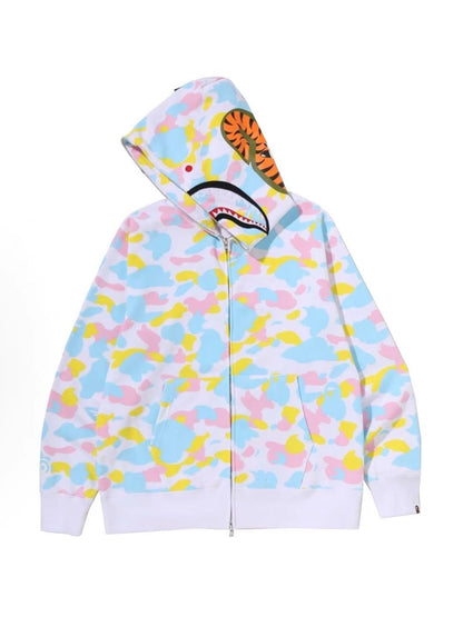 Bape New Multi Camo Baby Milo Regular Fit Full Zip Hoodie White