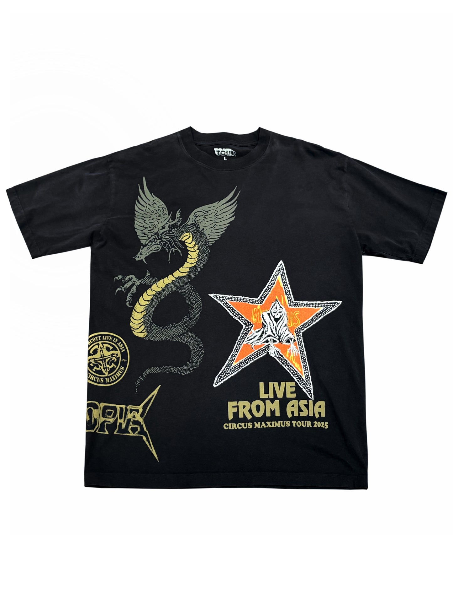 Travis Scott Circus Maximus Live From Asia Tour 2025 Tee Black