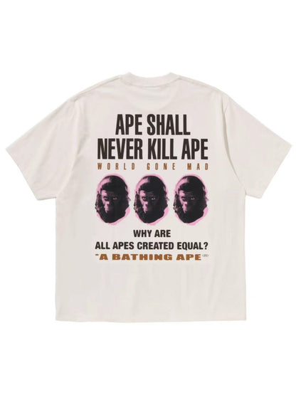 Bape Slogan Relaxed Fit Tee White