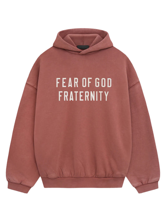 Essentials 24Fw Heavy Fleece Hoodie Crimson
