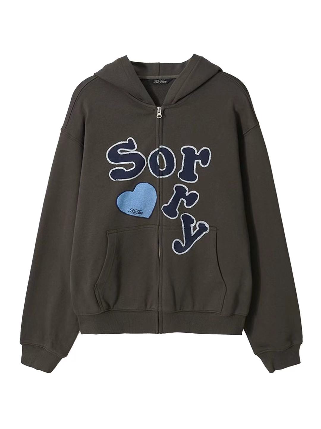 KiJun SORRY Zip-Up Hoodie Charcoal