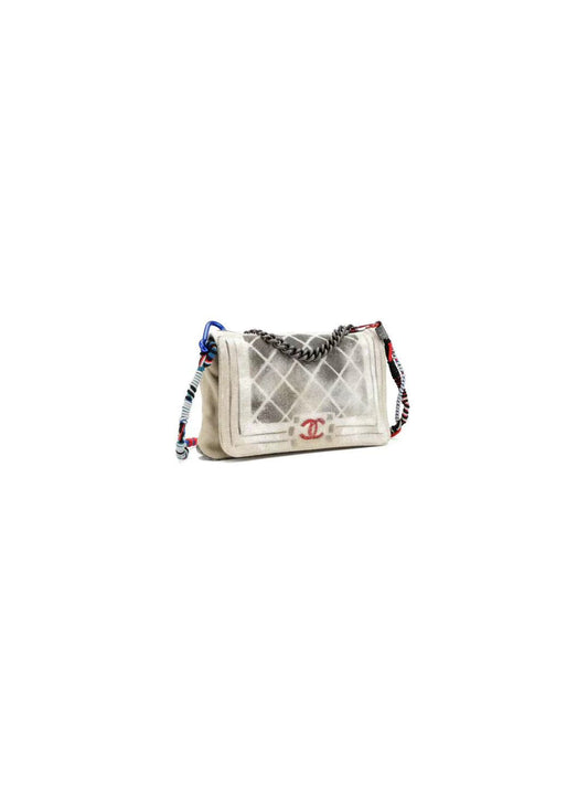 Chanel Art School Painted Graffiti Canvas Oh My Boy Flap Bag Vintage