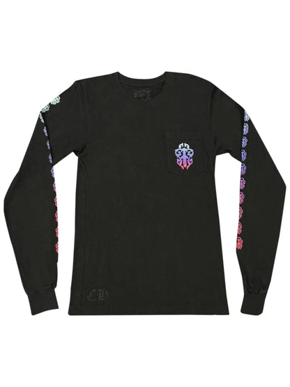 Chrome Hearts Gradient Dagger Pocket Dagger Horseshoe Back LS Tee Black Size M C118466573-Used