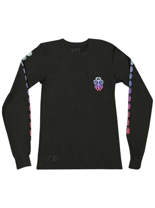 Chrome Hearts Gradient Dagger Pocket Dagger Horseshoe Back LS Tee Black Size M C118466573-Used