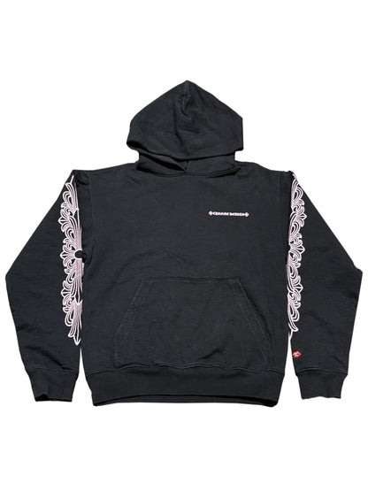 Chrome Hearts Matty Boy Script Logo Pink Floral Sleeve Hoodie Black S C119050077-Used
