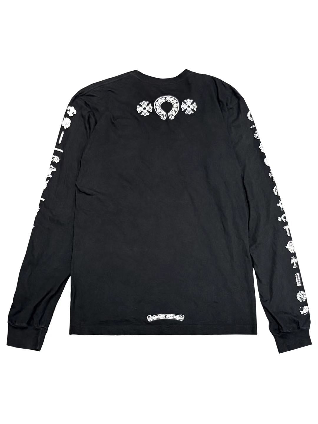 Chrome Hearts Sleeve Multi Logos Script Pocket LS Tee Black L C118486710-Used