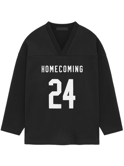 Essentials 24Fw Heavy Fleece Hockey Jersey Long Sleeve Tee Black