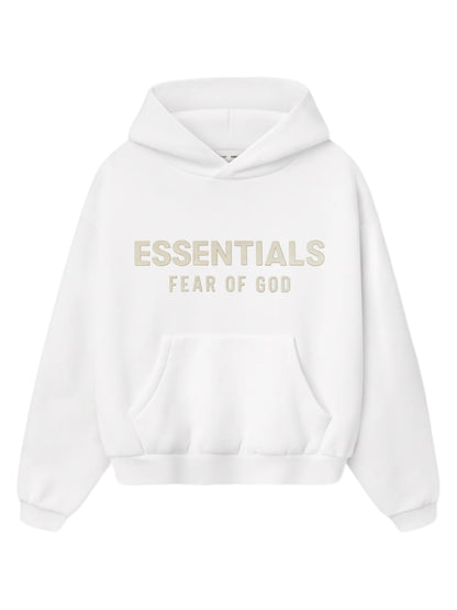 Essentials 25FW Kids Fleece Hoodie Cloud White