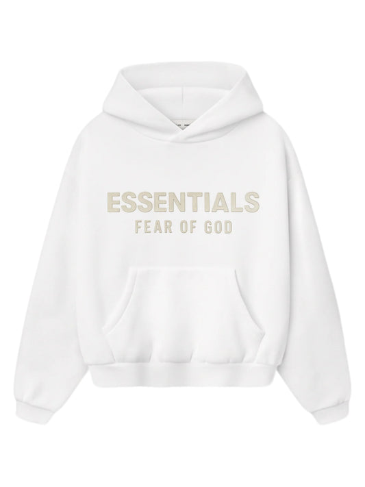 Essentials 25FW Kids Fleece Hoodie Cloud White