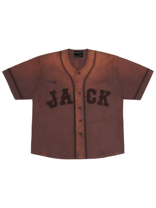 Travis Scott CJ X Fragment X Nike Tokyo Jack Retro Baseball Jersey Brown