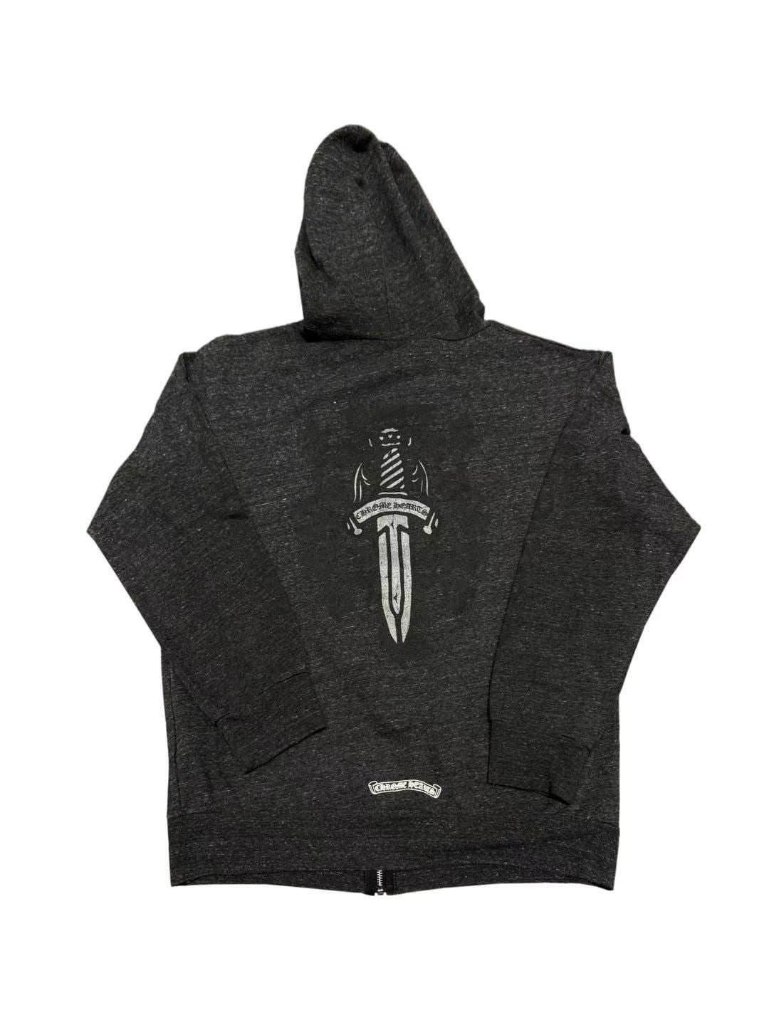 Chrome Hearts Gray Dagger Knit Zip Hoodie Grey XL C119017117-Used