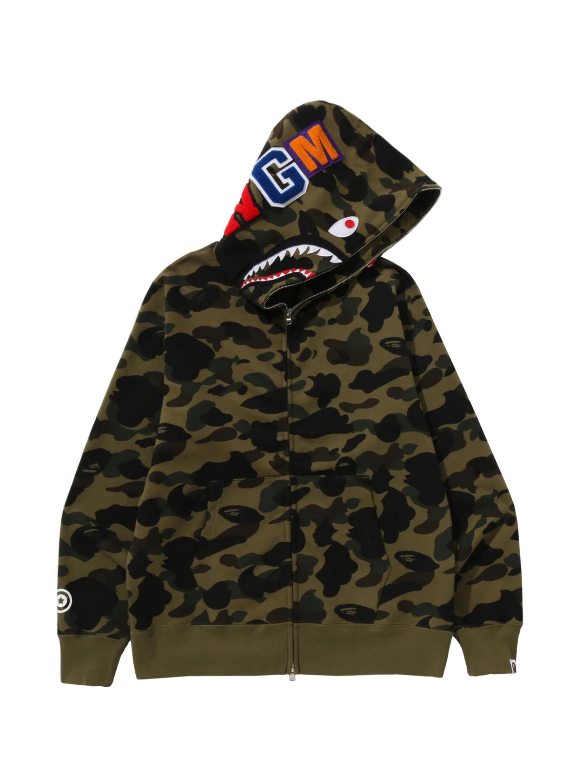 Bape 1st camo Shark Full Zip Hoodie Olive