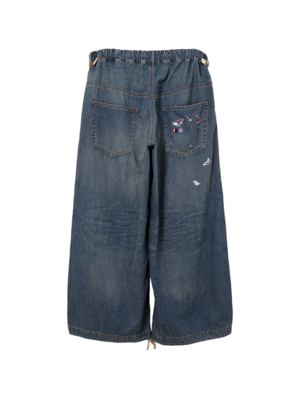 Maison MIHARA YASUHIRO Sticker Printed Huge Denim Indigo